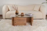 Rectangular Modern Coffee Table Vetroni Atlantic Pine Wood Look - Glass - 105x65 cm 