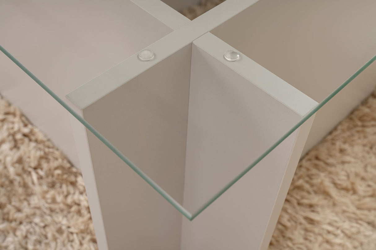 Rectangular Modern Coffee Table Vetroni Gray - Glass - 105x65 cm 