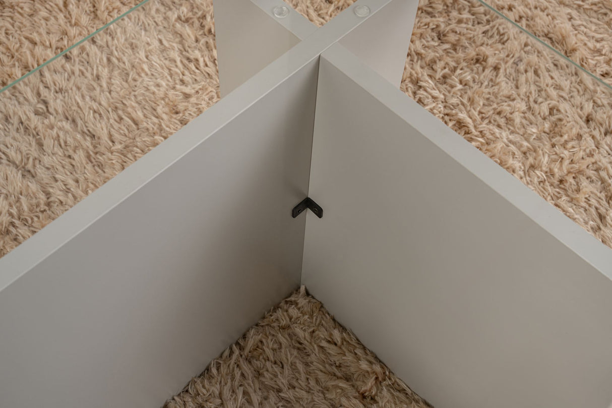 Rectangular Modern Coffee Table Vetroni Gray - Glass - 105x65 cm 