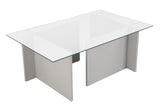 Rectangular Modern Coffee Table Vetroni Gray - Glass - 105x65 cm 