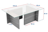 Rectangular Modern Coffee Table Vetroni Gray - Glass - 105x65 cm 