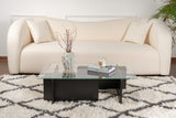 Coffee Table Black Wood Melamine Glass Opal 105x65x30 cm 
