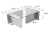 Coffee Table Atlantic Pine Wood Melamine Glass Opal 105x65x30 cm 