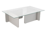 Coffee Table Grey Melamine Glass Opal 105x65x30 cm 