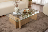 Salontafel Naturel Glas Opal 105x65x30 cm