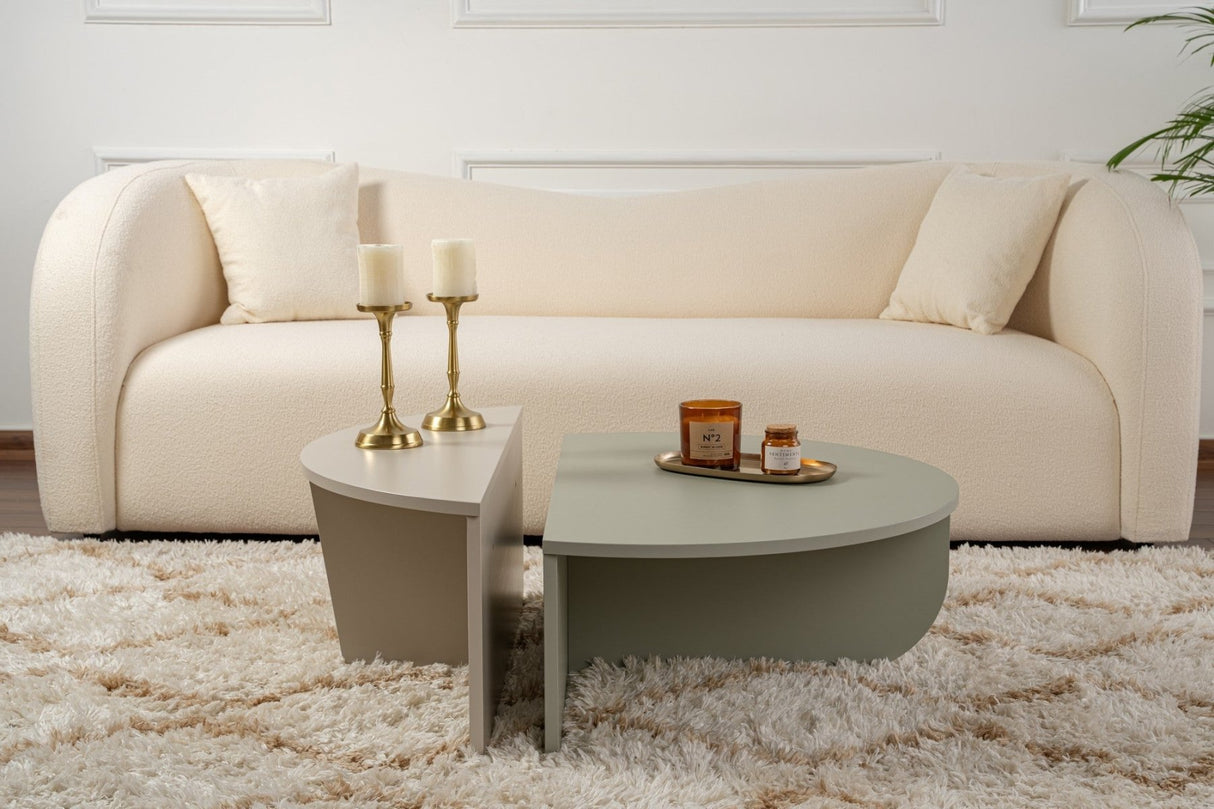 Round Coffee Table As Green Melamine 90 cm Orin 