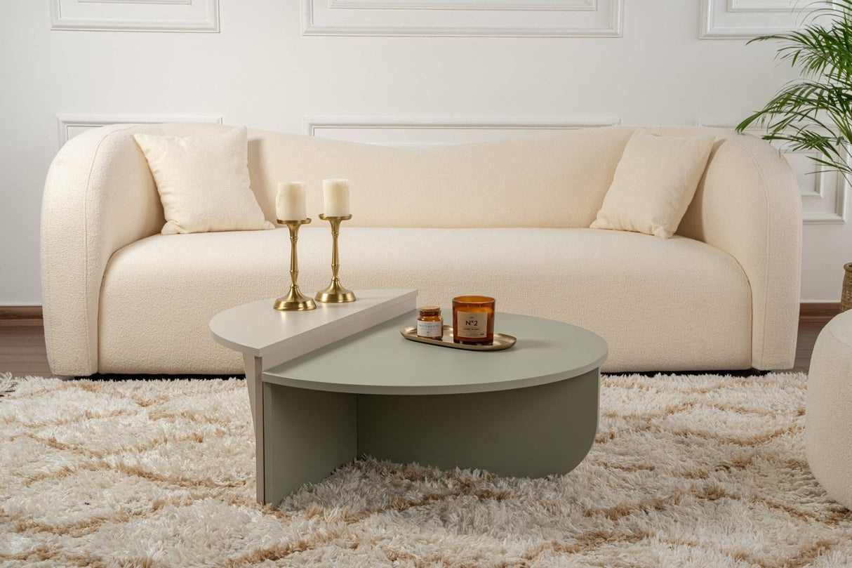 Round Coffee Table As Green Melamine 90 cm Orin 