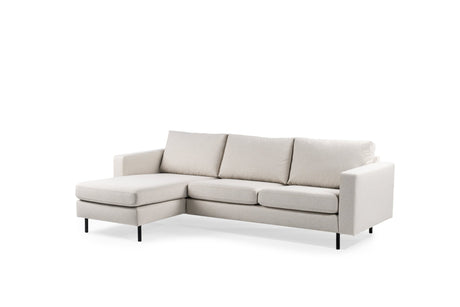 Merle Corner Sofa Ivory Fabric Left/Right