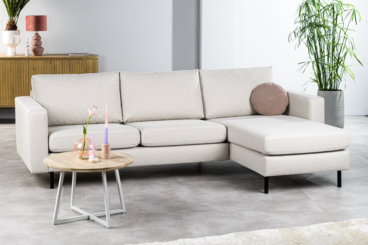 Merle Corner Sofa Ivory Fabric Left/Right