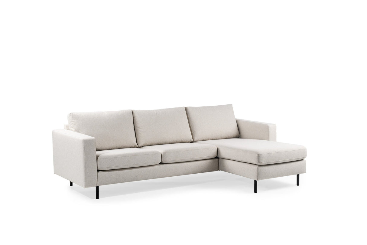 Merle Corner Sofa Ivory Fabric Left/Right