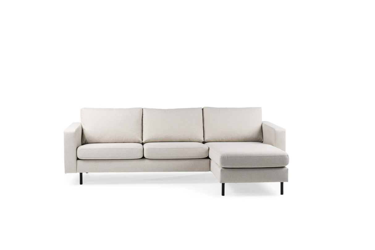 Merle Corner Sofa Ivory Fabric Left/Right