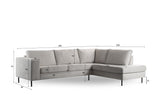 Espen 3-Seater Corner Sofa Fabric Beige Right