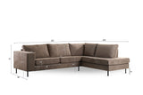 Espen 3-Seater Corner Sofa Fabric Taupe Right