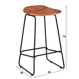 Industrial bar stool Acaciahout Elly Set of 4