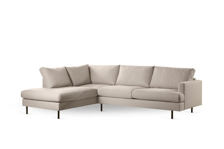 Romi 3-Seater Corner Sofa Fabric Beige Right