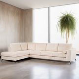 4-seater corner sofa lova rib Fabric beige