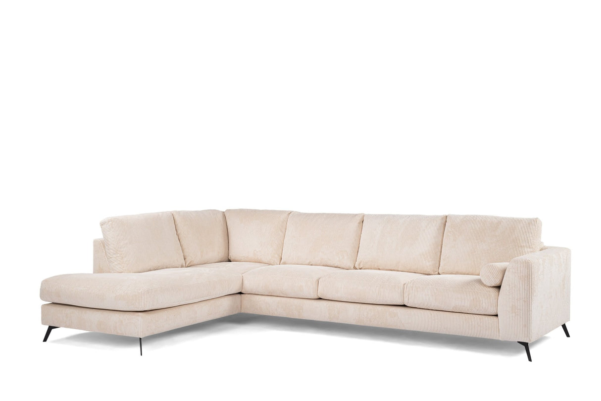 4-seater corner sofa lova rib Fabric beige