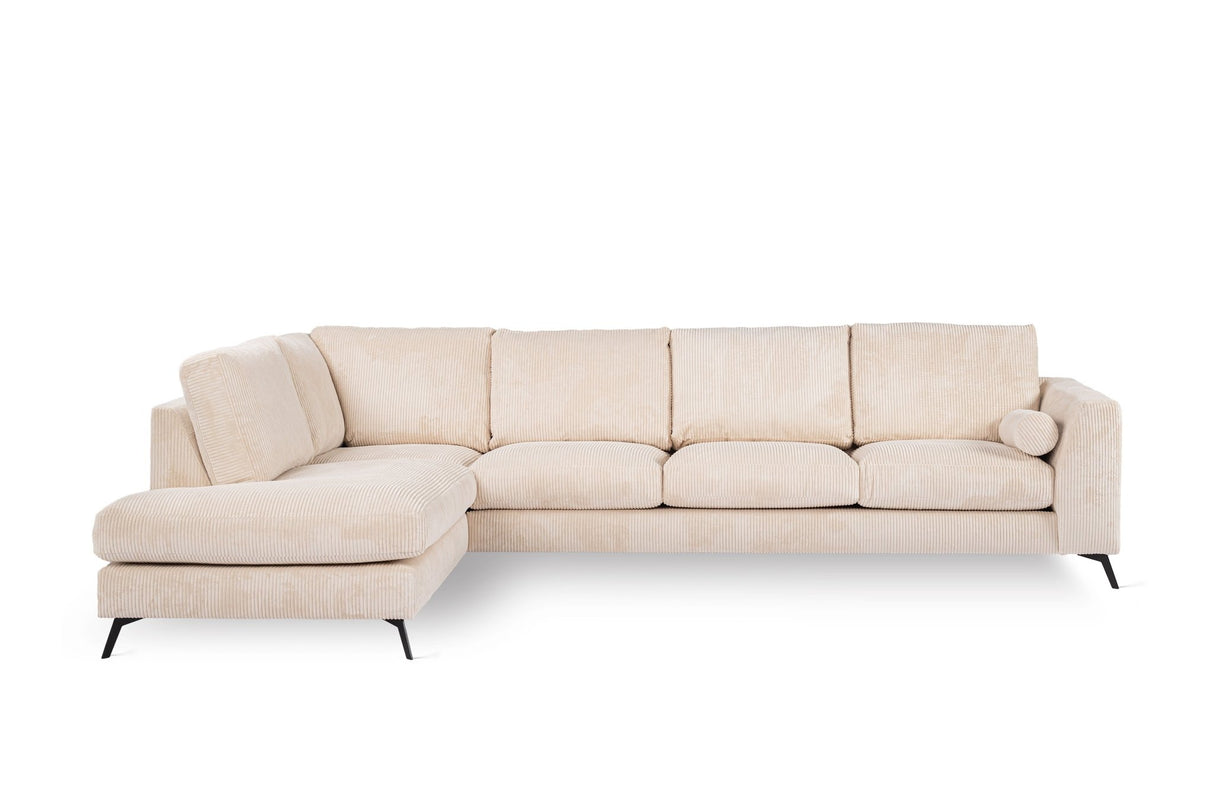 4-seater corner sofa lova rib Fabric beige