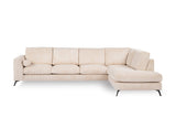 4-seater corner sofa lova rib Fabric beige