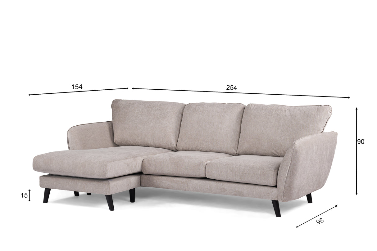 3-seater corner sofa Leah Beige