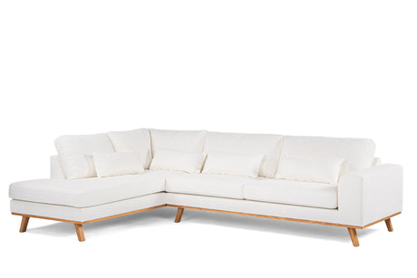 3-seater corner sofa jolie bouclé white