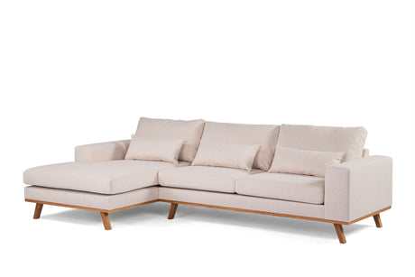 3-seater corner sofa Ezra Fabric beige