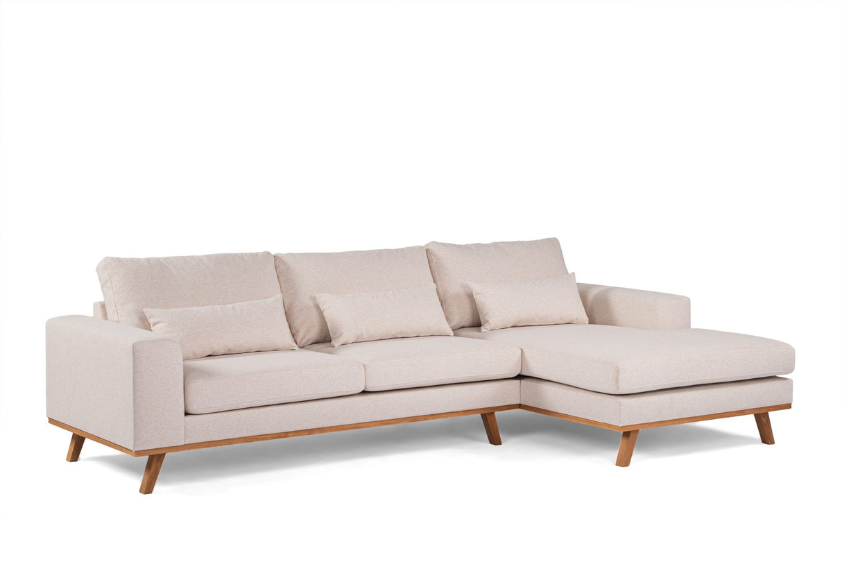 3-seater corner sofa Ezra Fabric beige