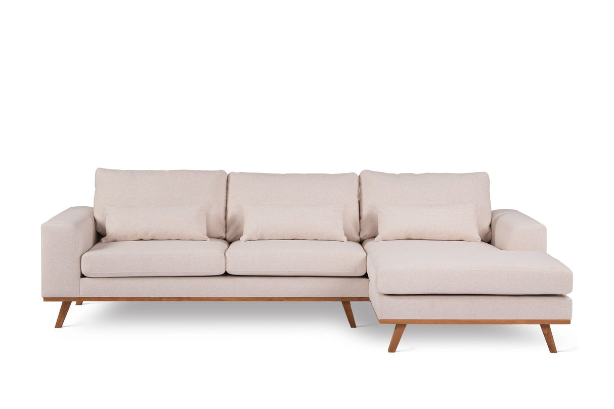 3-seater corner sofa Ezra Fabric beige