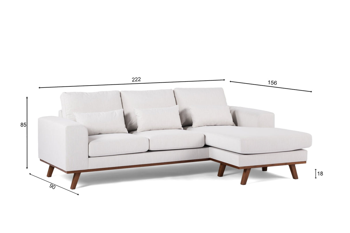 3-seater corner sofa dori beige left and right