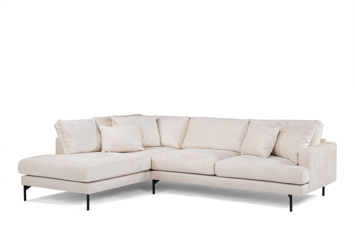 3-seater corner sofa aivy fabric beige