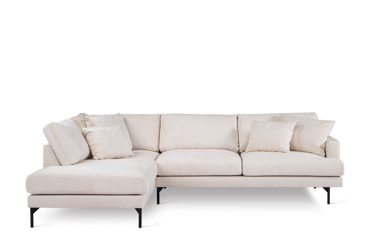 3-seater corner sofa aivy fabric beige