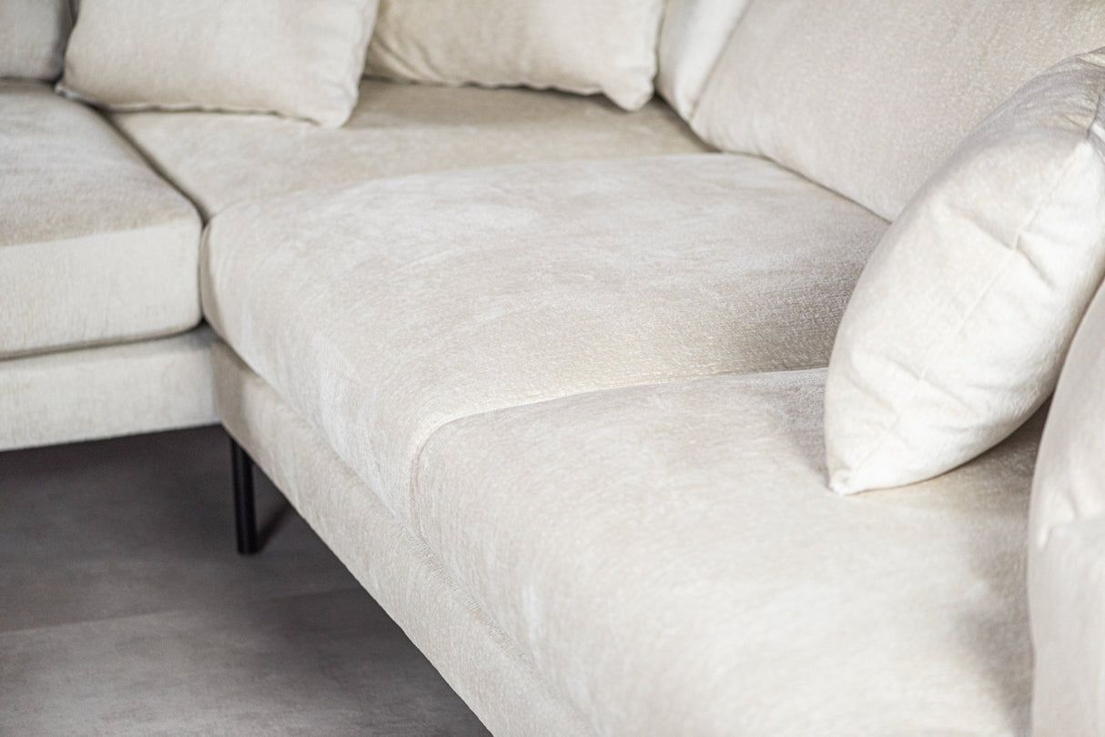 3-seater corner sofa aivy fabric beige