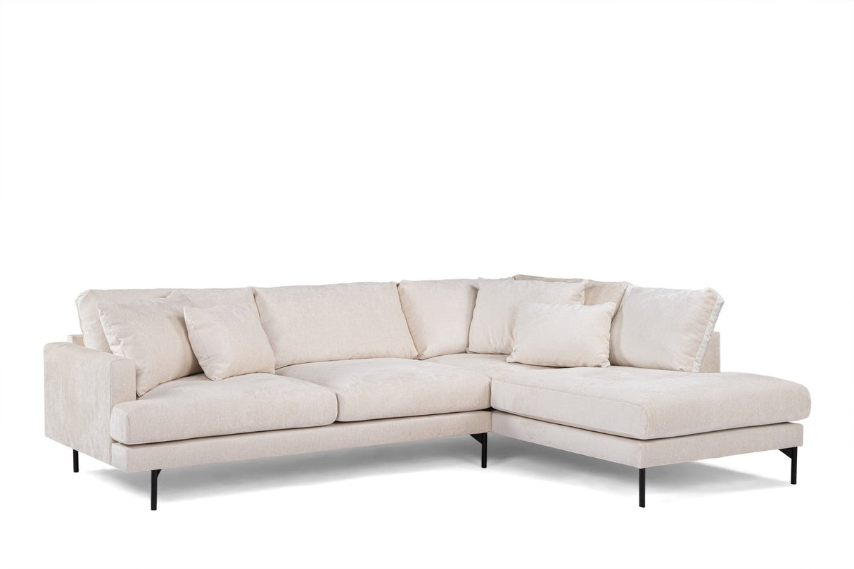 3-seater corner sofa aivy fabric beige