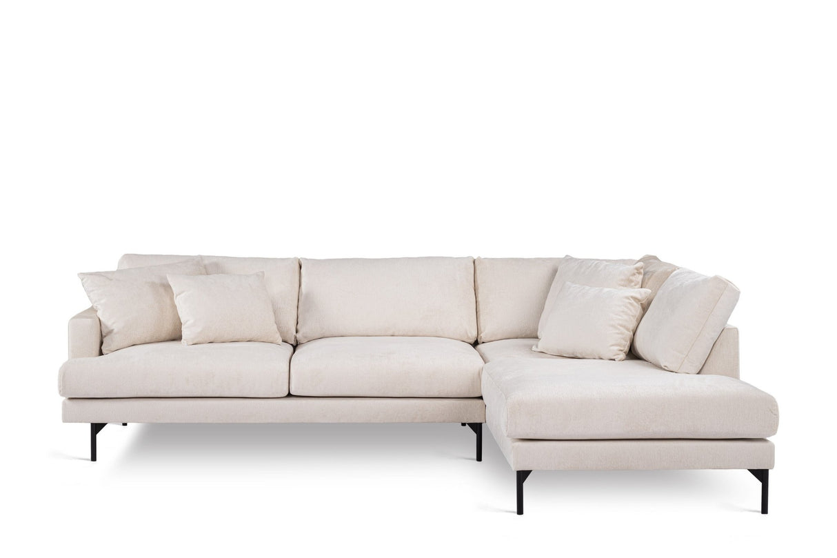 3-seater corner sofa aivy fabric beige