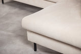 3-seater corner sofa chiara ribstof beige