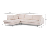 3-seater corner sofa chiara ribstof beige