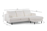 3-seater corner sofa chaise longue giselle bouclé white