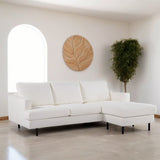 3-seater corner sofa chaise longue giselle bouclé white