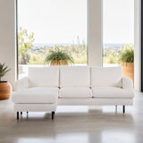 3-seater corner sofa chaise longue giselle bouclé white