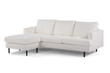 3-seater corner sofa chaise longue giselle bouclé white