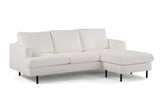 3-seater corner sofa chaise longue giselle bouclé white