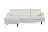 3-seater corner sofa chaise longue giselle bouclé white