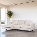 3-seater corner sofa chaise longue loren ribstof beige