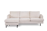 3-seater corner sofa chaise longue loren ribstof beige