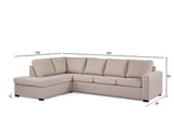 Vita 4-Seater Corner Sofa Fabric Beige