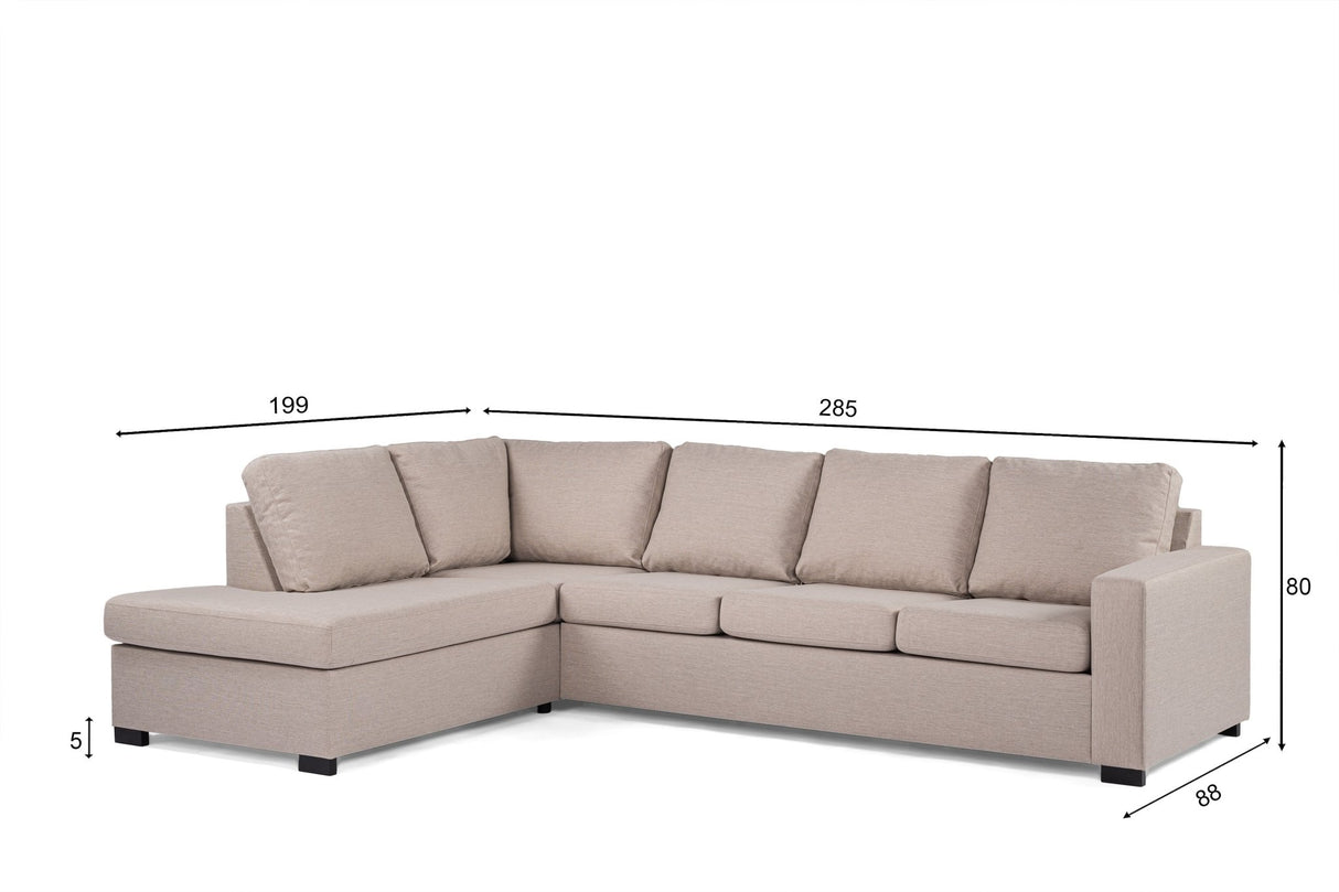 Vita 4-Seater Corner Sofa Fabric Beige