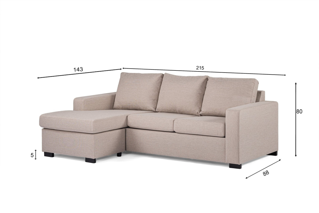 3-seater Corner sofa Chaise Longue Lima Beige