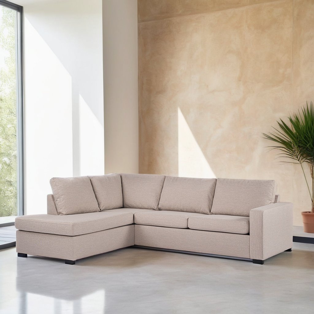 3-seater corner sofa Cooper fabric beige