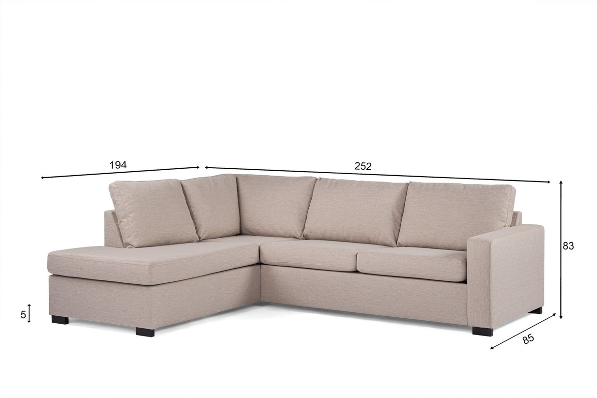 3-seater corner sofa Cooper fabric beige