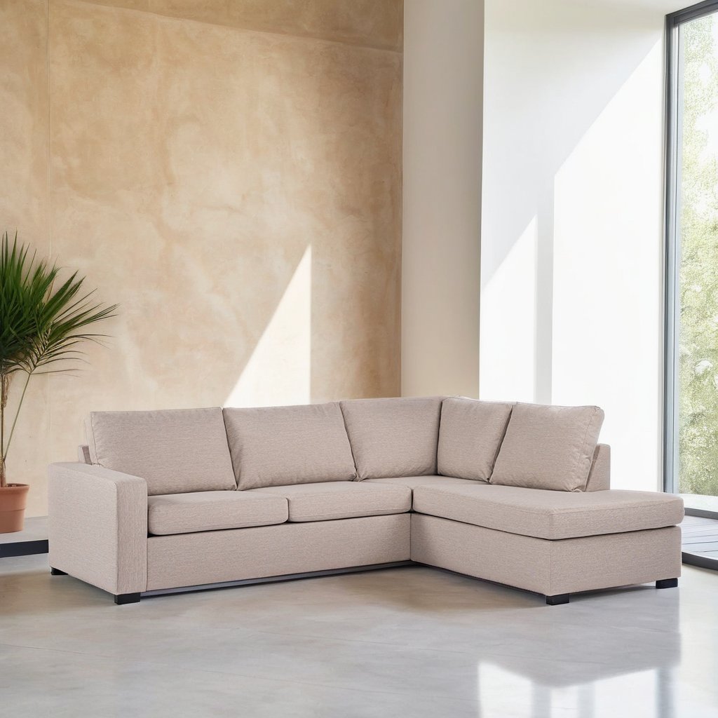 3-seater corner sofa Cooper fabric beige